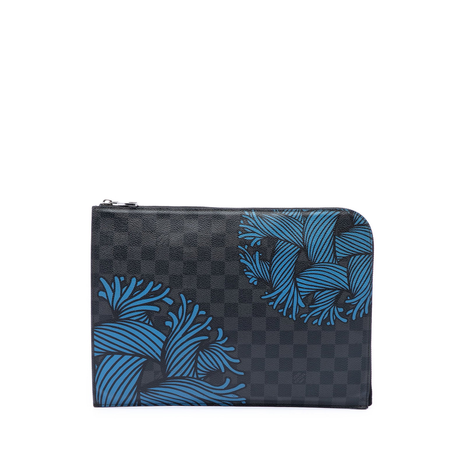 Louis Vuitton Pochette Jour GM Christopher Nemeth Damier Graphite Clutch: Louis Vuitton Pochette Jour GM Christopher Nemeth Damier Graphite Clutch This Louis Vuitton Christopher Nemeth Damier Graphite Pochette Jour GM clutch bag features a damier canvas body, zip around clo
