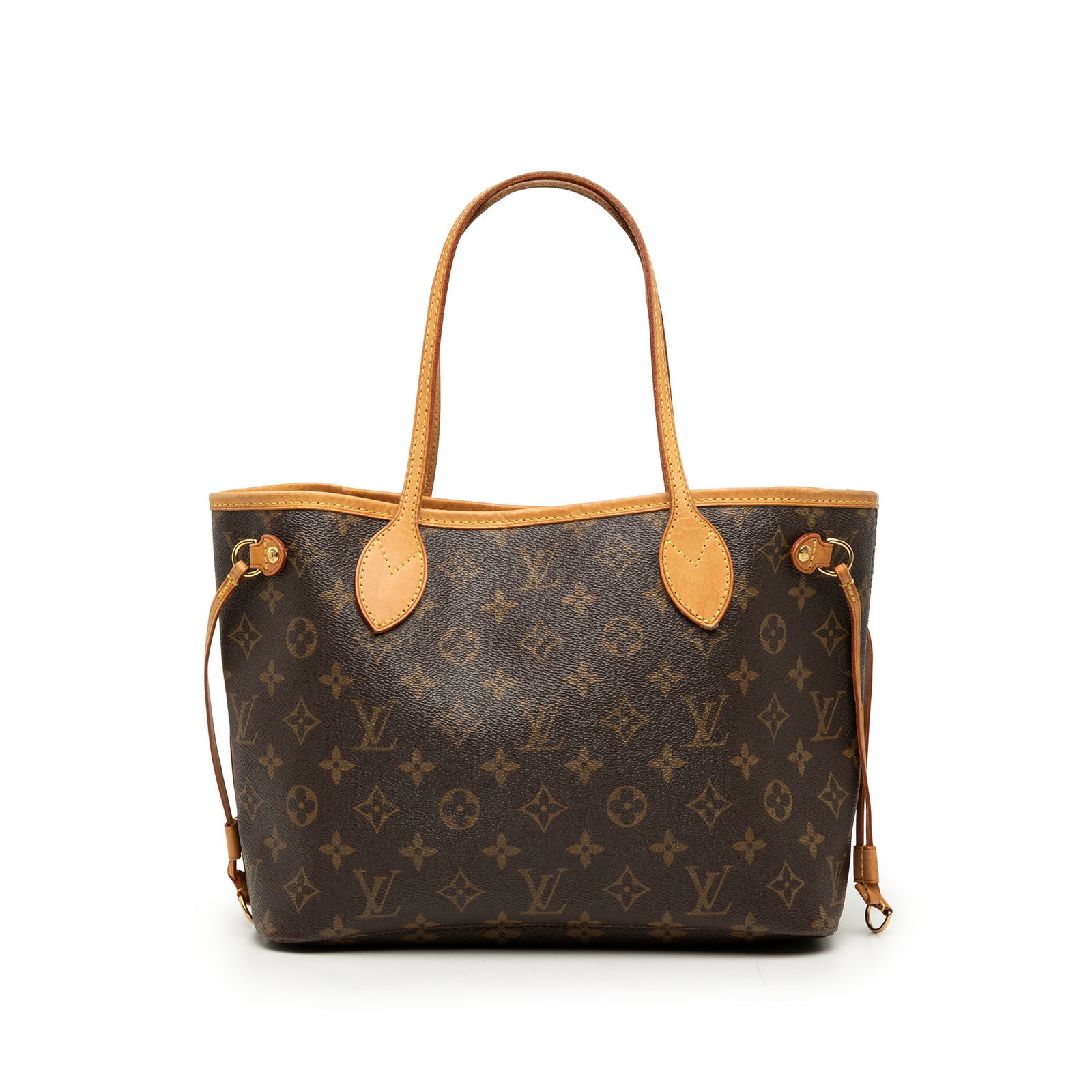 Louis Vuitton Neverfull PM Monogram Canvas Tote Bag: Louis Vuitton Neverfull PM Monogram Canvas Tote Bag Louis Vuitton Neverfull PM bag in monogram canvas with vachetta leather trim and flat vachetta leather handles. It features an open top with lobster