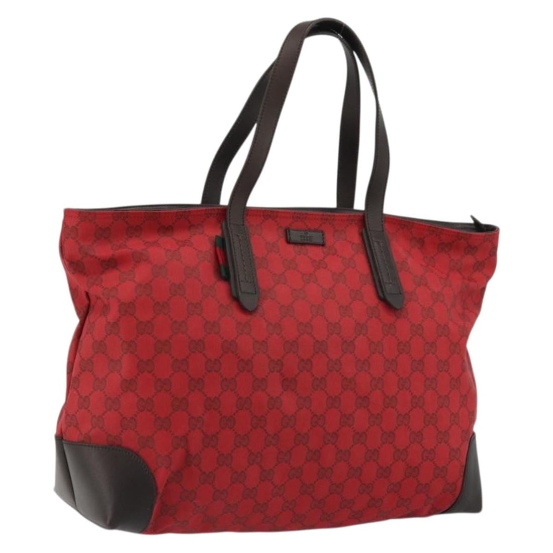Gucci 308928 GG Canvas Tote Handbag Red Gold Dust Bag: Gucci 308928 GG Canvas Tote Handbag Red Gold Dust Bag A Gucci GG Canvas Tote Bag in red and gold, made in Italy. It comes with a dust bag and features a tote bag style with GG canvas construction. The