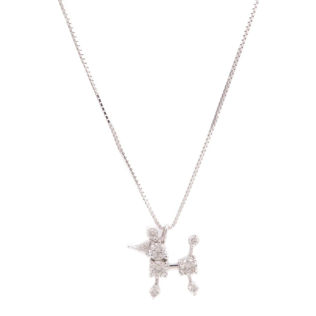 Ponte Vecchio 18K White Gold Diamond Necklace: Ponte Vecchio 18K White Gold Diamond Necklace Ponte Vecchio diamond necklace in 18K white gold (K18WG) with clear color and diamond accents. The necklace is a women's regular-size piece made in Italy 