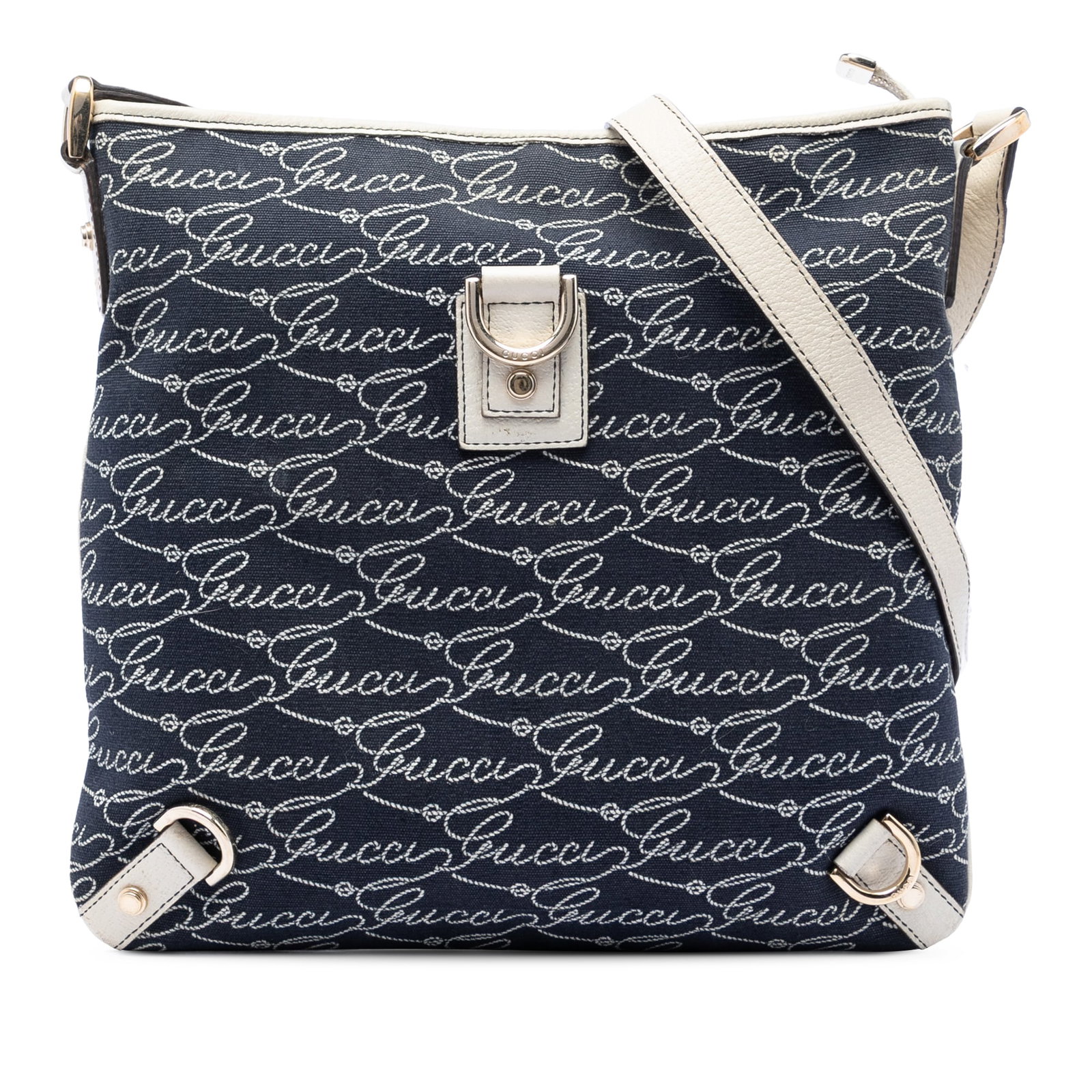 Gucci Abbey D Ring 85th Anniversary Denim Crossbody Bag: Gucci Abbey D Ring 85th Anniversary Denim Crossbody Bag Gucci 85th Anniversary Denim Abbey D Ring Crossbody bag in blue fabric with a flat leather strap, top zip closure, and interior zip and slip poc