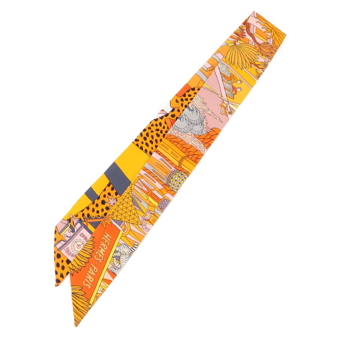 HERMES Twilly Silk Scarf Multicolor Yellow with Box: HERMES Twilly Silk Scarf Multicolor Yellow with Box Hermes Twilly scarf in multicolor and yellow silk. The item is in very good AB condition and includes a storage box. Specifications Brand: Hermes It