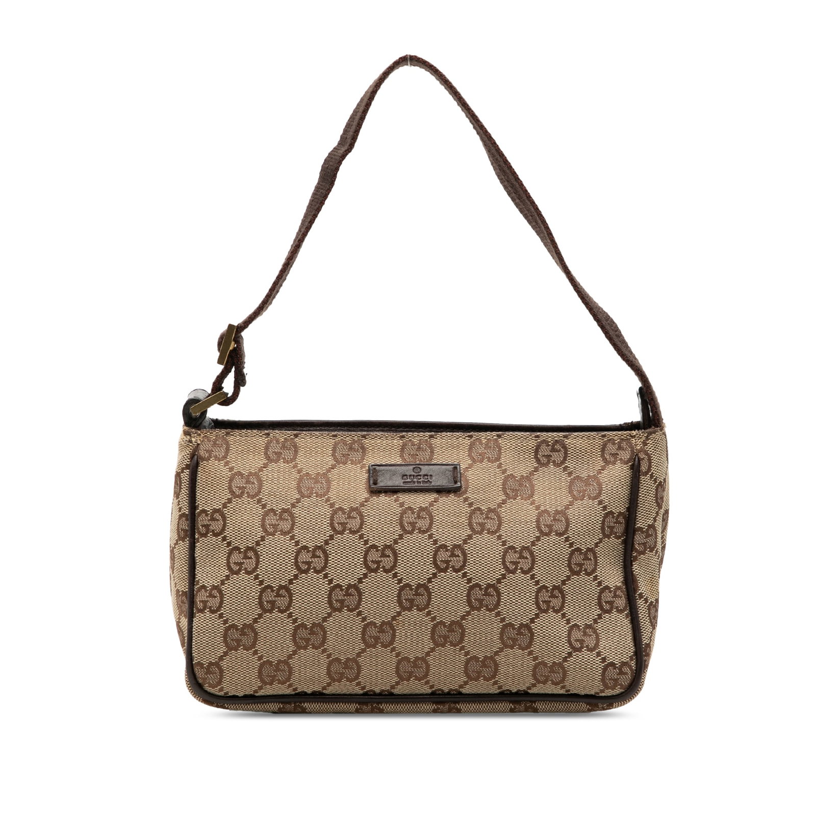 Gucci GG Canvas Zip Top Shoulder Bag Beige: Gucci GG Canvas Zip Top Shoulder Bag Beige Gucci GG Canvas Handbag in beige fabric with leather trim. It features an adjustable canvas strap, a top zip closure, and an interior slip pocket. Made in It