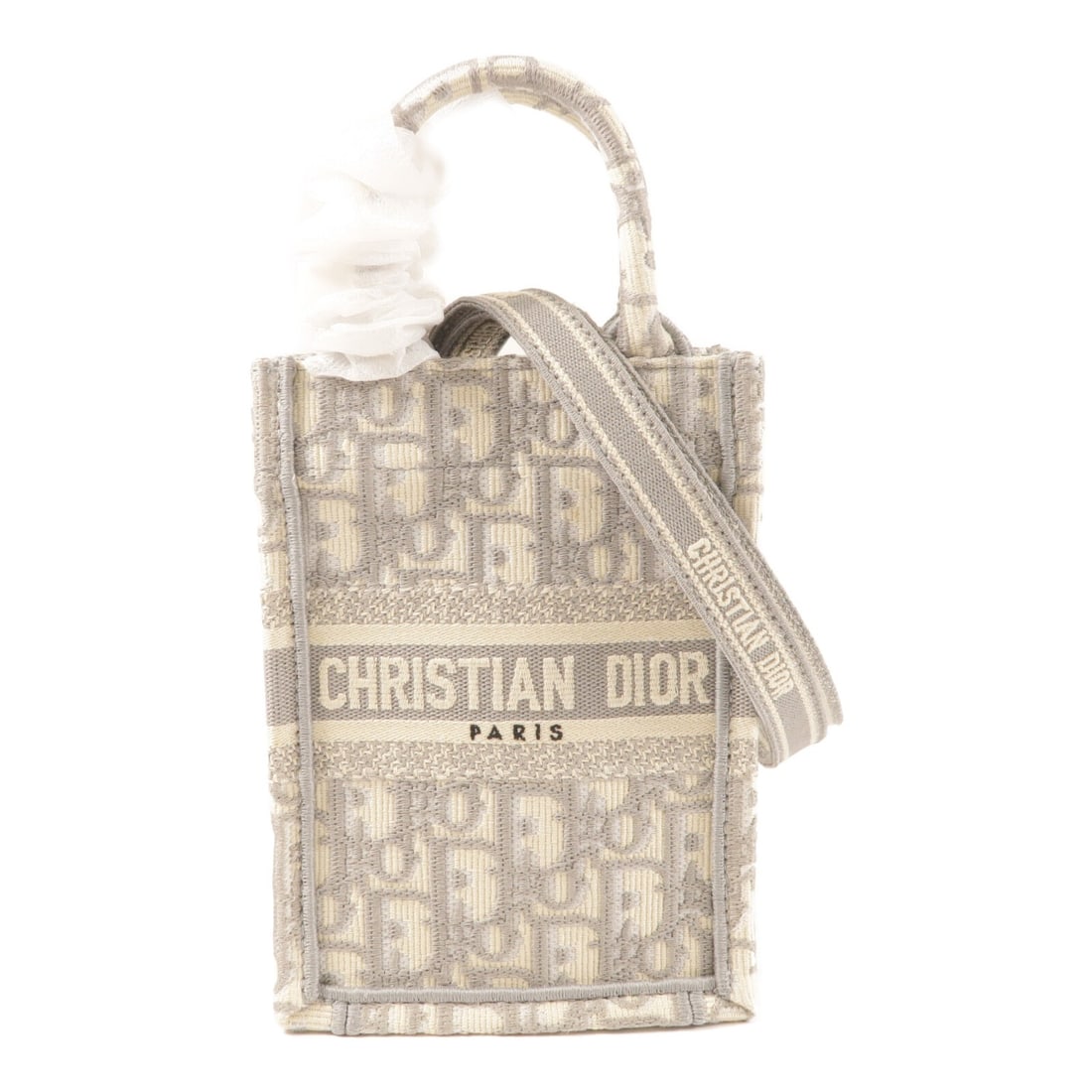 Dior Book Tote Mini 2way Shoulder Bag Gray Canvas GHW: Dior Book Tote Mini 2way Shoulder Bag Gray Canvas GHW This Christian Dior Book Tote Mini is a 2-way shoulder bag crafted in gray canvas. It comes with a shoulder strap and storage bag, and is describe
