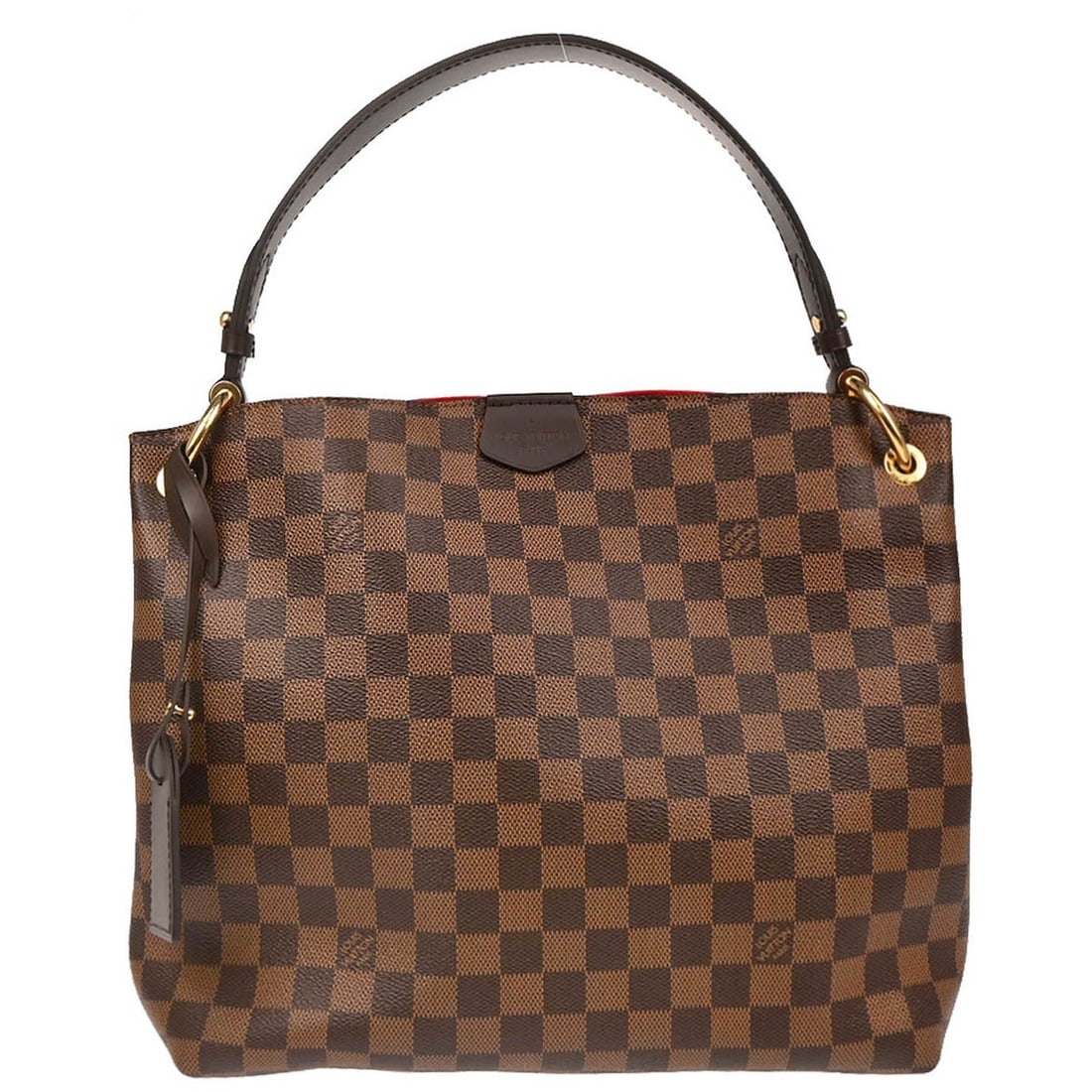 Louis Vuitton Graceful PM Damier Ebene Hand Bag N44044: Louis Vuitton Graceful PM Damier Ebene Hand Bag N44044 Vintage Louis Vuitton Graceful PM handbag in Damier Ebene canvas with leather trim and a magnetic closure. This women's top-handle bag features a