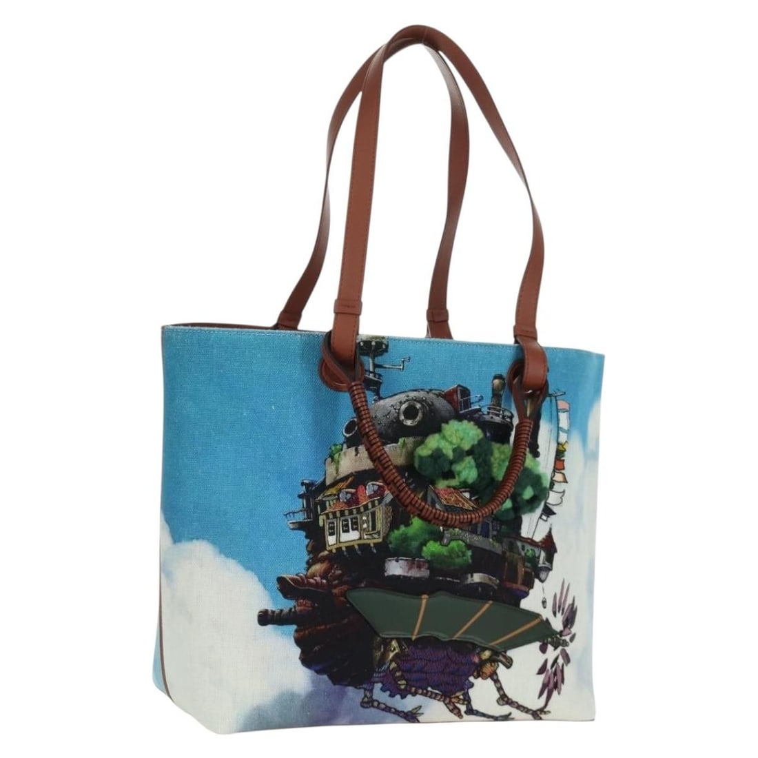 LOEWE Studio Ghibli Howls Moving Castle Anagram Canvas Tote Bag: LOEWE Studio Ghibli Howls Moving Castle Anagram Canvas Tote Bag A women's LOEWE tote bag crafted from canvas in a multicolor design. It measures approximately 32 cm W x 29 cm H x 16 cm D, with a handl