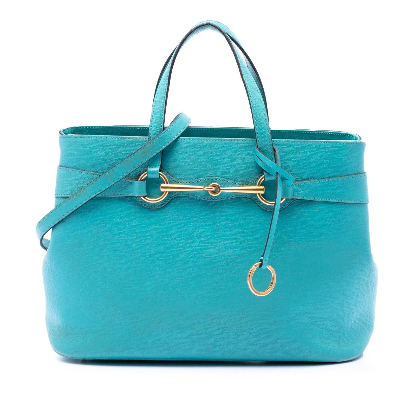 Gucci Bright Bit blue leather satchel bag (1 of 6)