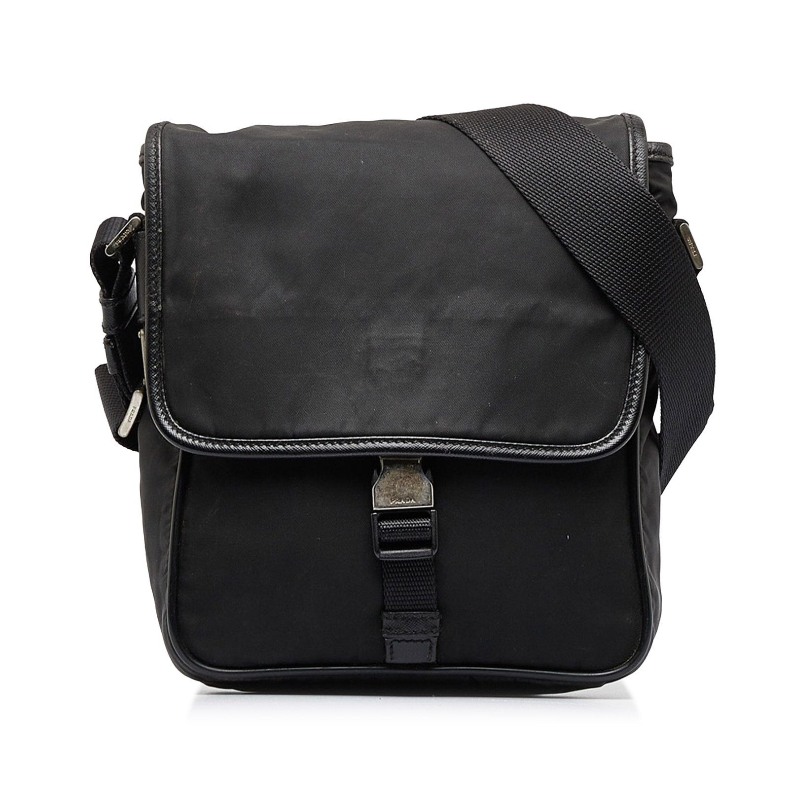 Prada Tessuto Buckle Black Nylon Crossbody Messenger Bag (1 of 18)
