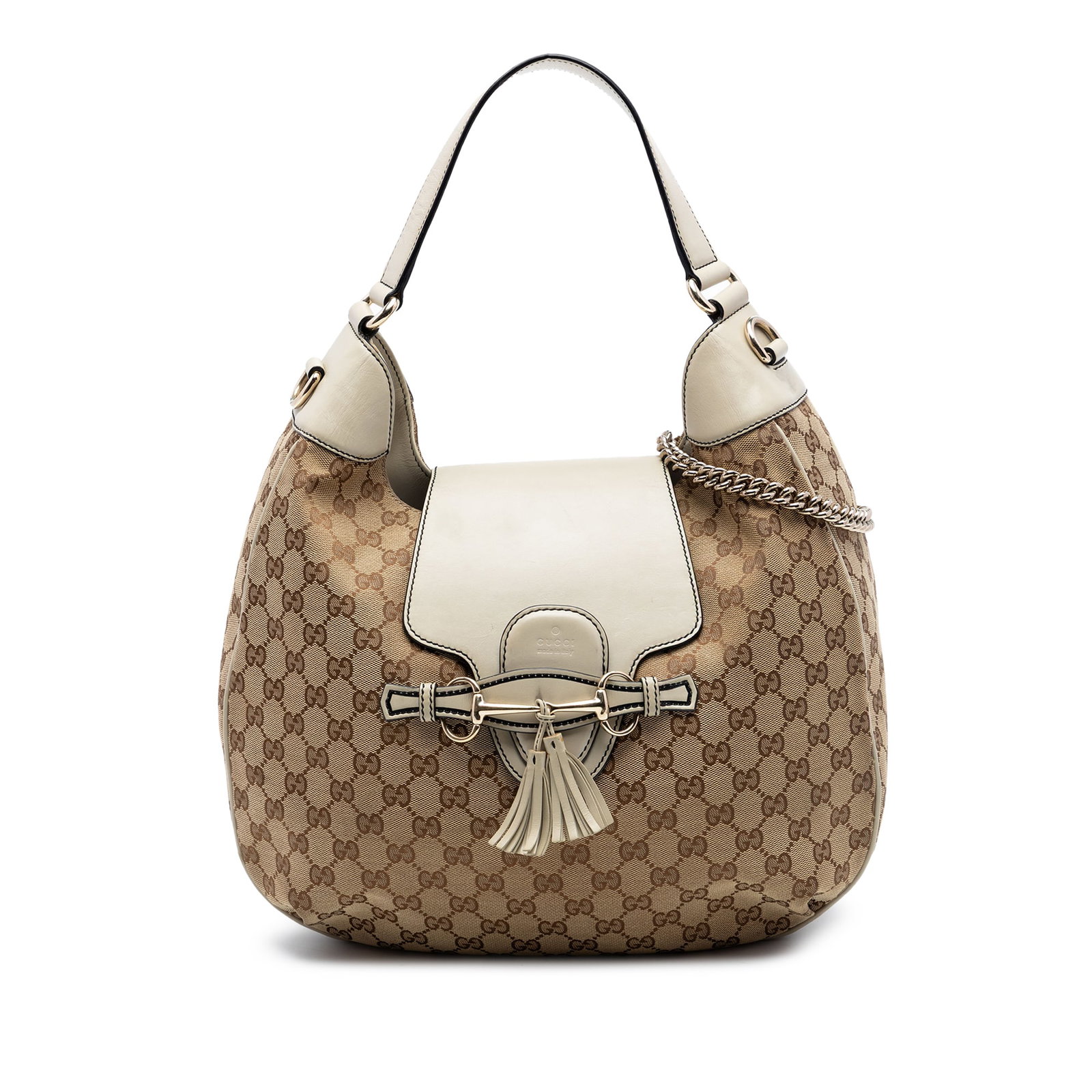 Gucci Emily Flap Beige GG Canvas Satchel (1 of 7)