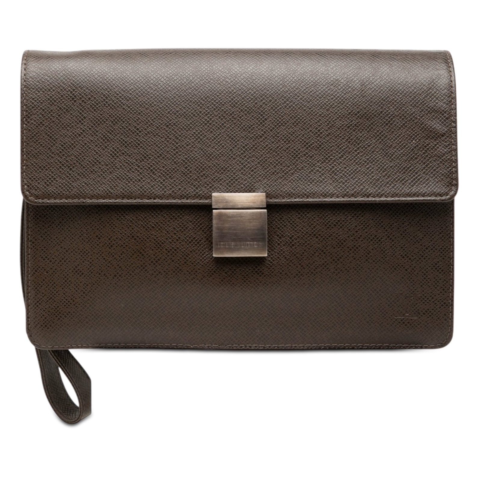 Louis Vuitton Selenga Taiga Leather Wristlet Clutch Brown (1 of 7)