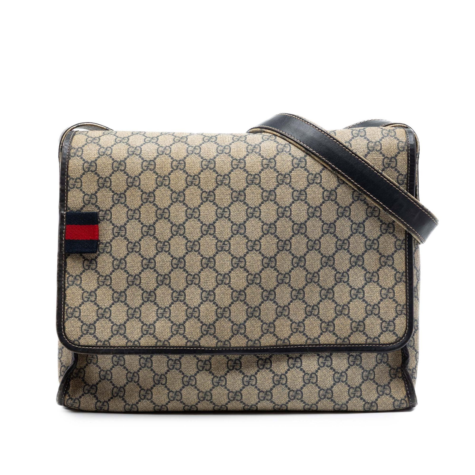 Gucci GG Supreme Web Crossbody Messenger Bag Beige: Gucci GG Supreme Web Crossbody Messenger Bag Beige Gucci GG Supreme Web Messenger Bag in beige with a coated canvas body and leather trim. This crossbody style features an adjustable flat coated canva