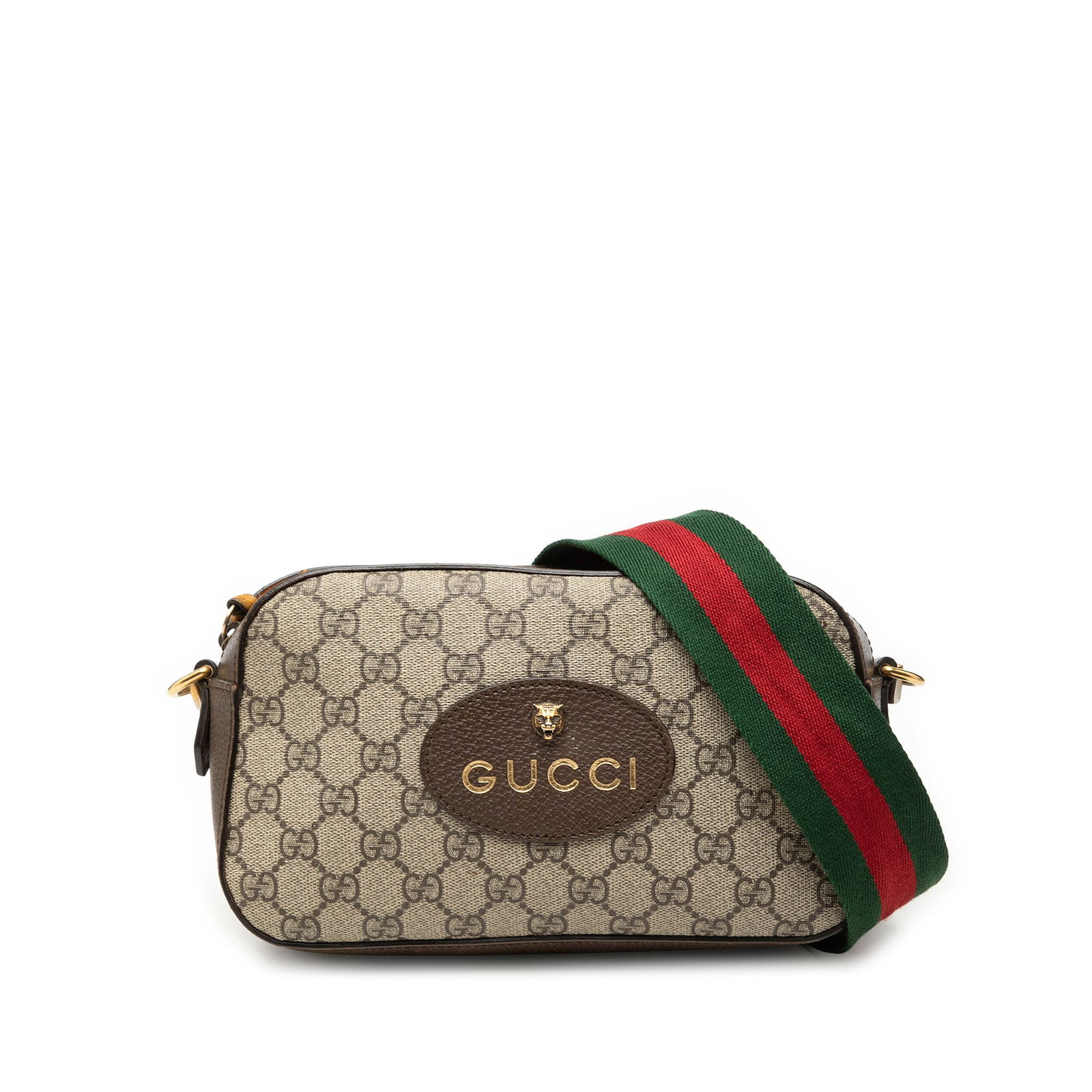 Gucci Neo Vintage GG Supreme Web Crossbody Bag Beige: Gucci Neo Vintage GG Supreme Web Crossbody Bag Beige Gucci GG Supreme Web Neo Vintage Crossbody bag in beige, made in Italy. It features a coated canvas body with leather trim, a flat canvas strap, a 