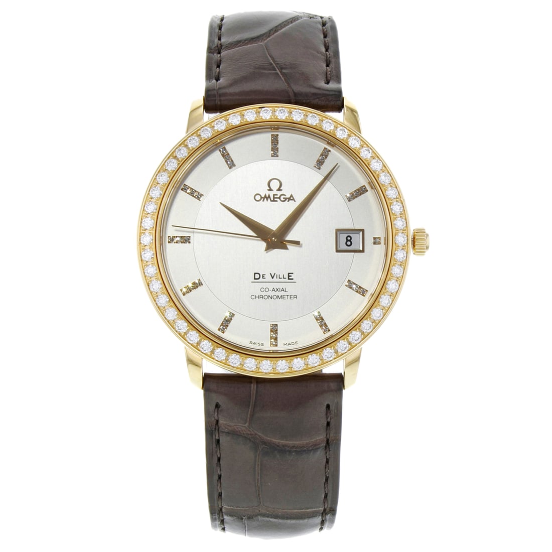 Omega DeVille Prestige 18K Rose Gold Automatic Watch 413.58.37.20.52.001 Luxury Timepiece (1 of 5)