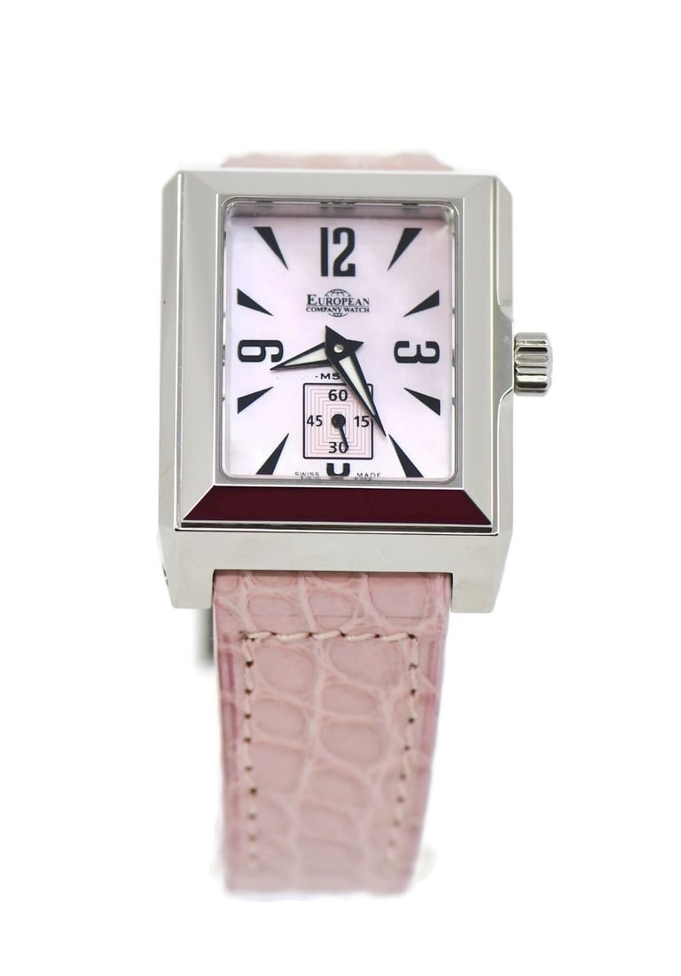 European Company Watch Armada Stainless Steel 27mm Quartz Leather Band: European Company Watch Armada Stainless Steel 27mm Quartz Leather Band This elegant European Company Watch Armada features a durable stainless steel case measuring 27mm. The watch is powered by a prec