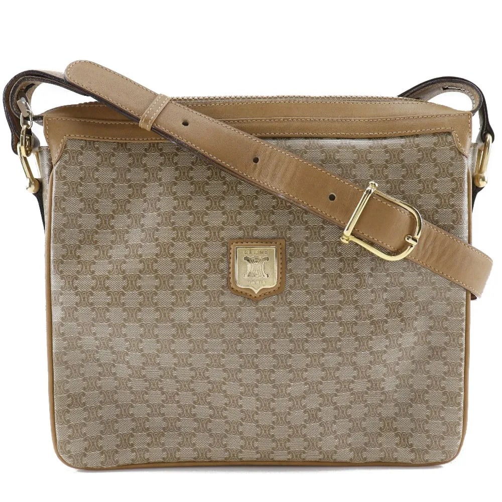 Celine Beige Macadam Shoulder Bag in PVC and Leather (1 of 10)