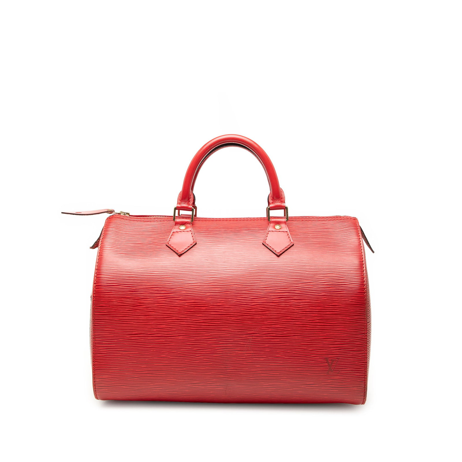 Louis Vuitton Speedy 30 Red Epi Leather Handbag: Louis Vuitton Speedy 30 Red Epi Leather Handbag Louis Vuitton Epi Speedy 30 bag in red leather, made in France. It features an epi leather body, rolled handles, a top zip closure, and an interior slip