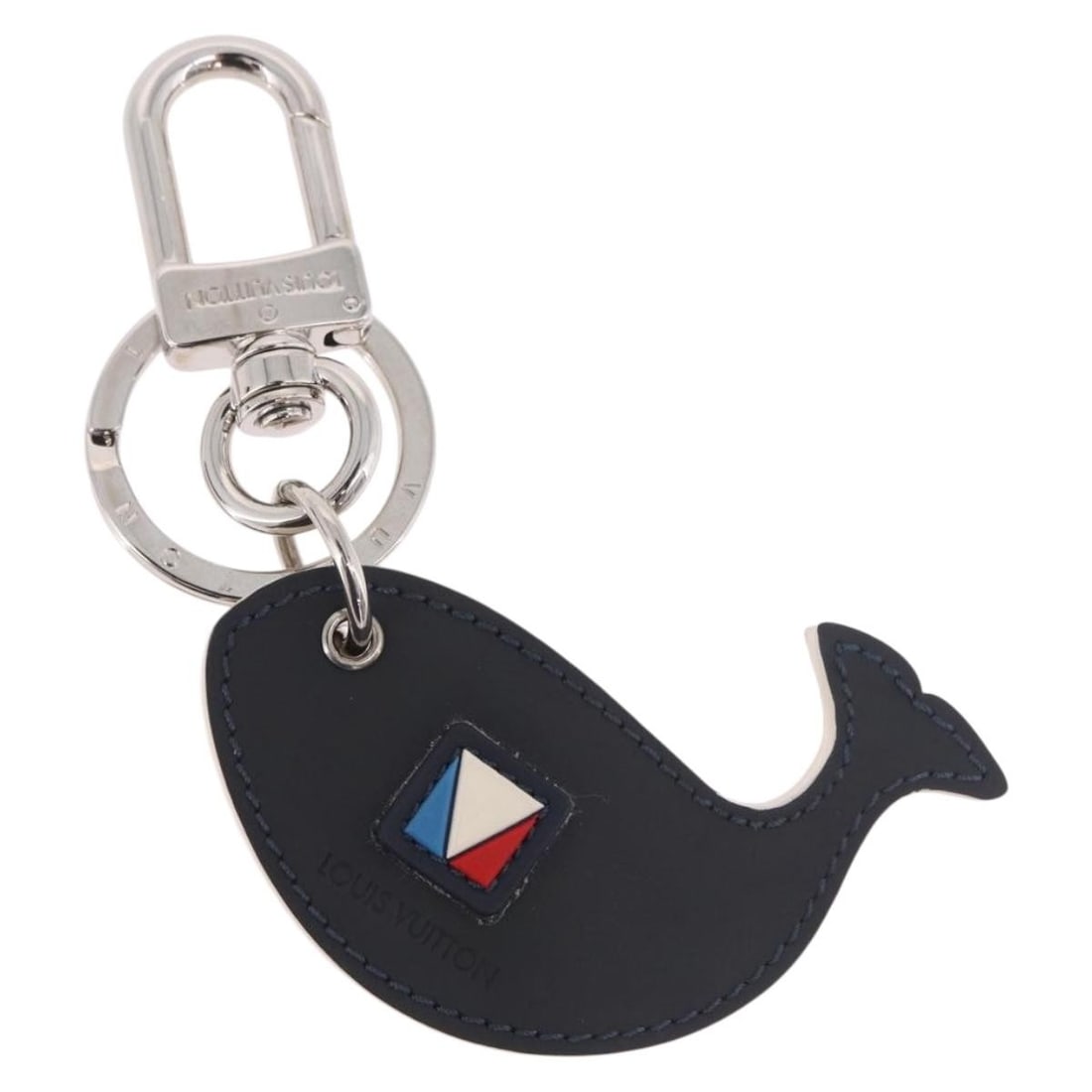 Louis Vuitton M62347 Whale Bag Charm Red Black Leather: Louis Vuitton M62347 Whale Bag Charm Red Black Leather Louis Vuitton bag charm in red and black leather, styled as a whale charm. It comes with a dust bag and item box. The piece was made in Italy and