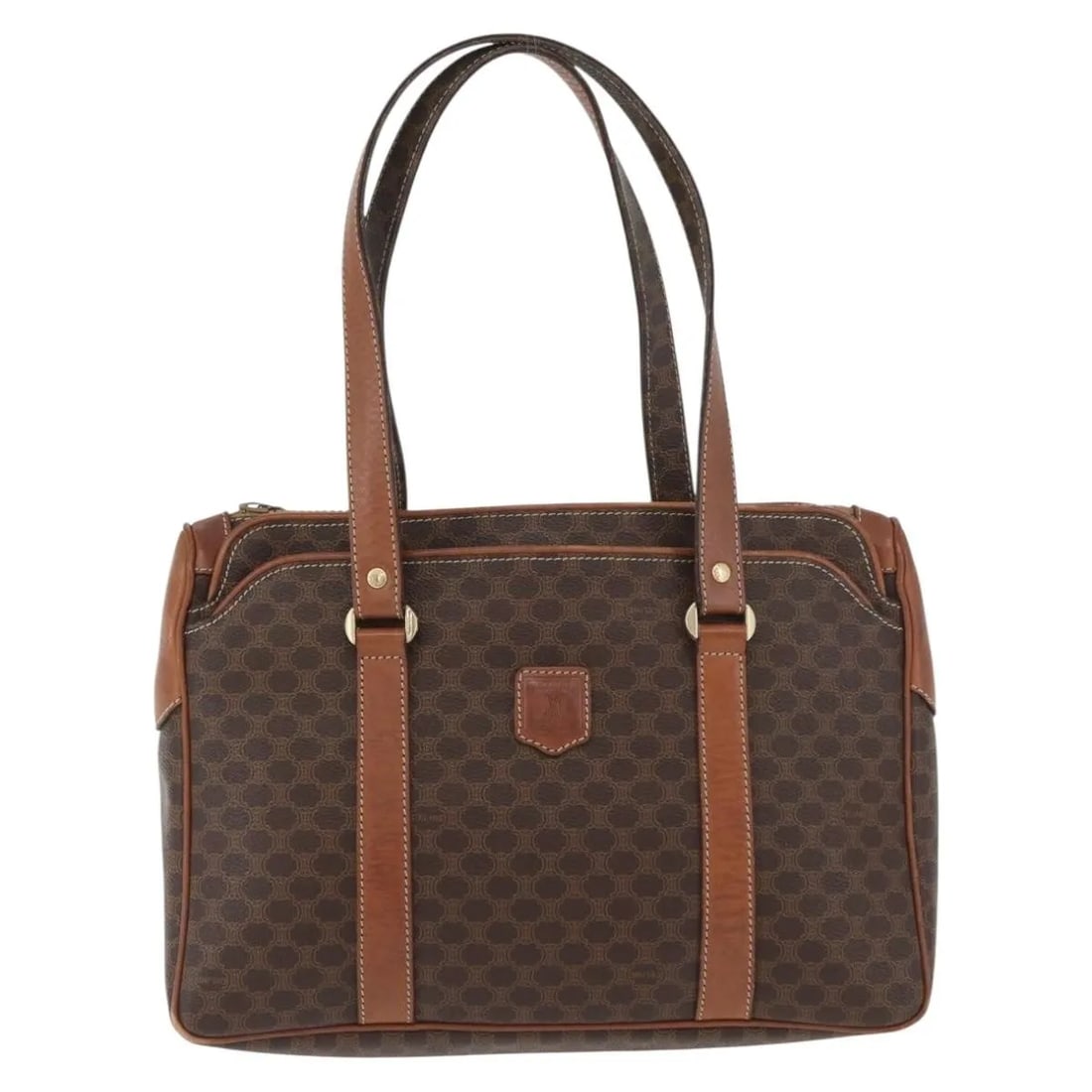Celine Macadam Brown Canvas and Leather Shoulder Bag Vintage Italy (1 of 18)