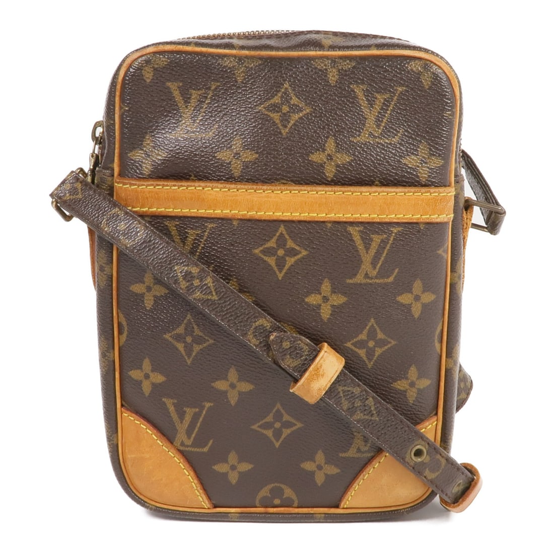 Louis Vuitton Danube M45266 Monogram Shoulder Bag Brown GHW: Louis Vuitton Danube M45266 Monogram Shoulder Bag Brown GHW Louis Vuitton Danube shoulder bag, model M45266, in brown Monogram and PVC coated canvas. It features a shoulder strap with an adjustable le