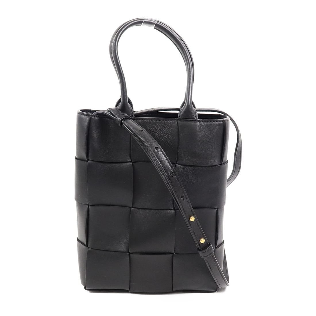 Bottega Veneta Mini Cassette 2 Way Shoulder Bag Black Lambskin: Bottega Veneta Mini Cassette 2 Way Shoulder Bag Black Lambskin This BOTTEGA VENETA Mini Cassette 2-way shoulder bag is crafted from lambskin (sheep leather) in black with a black frame color. It featu