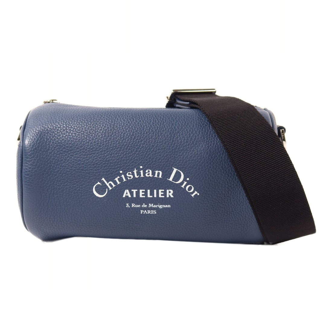Dior CD Navy Calfskin Shoulder Bag with Strap: Dior CD Navy Calfskin Shoulder Bag with Strap A women's Christian Dior shoulder bag in navy calfskin (cowhide) leather. It features a shoulder strap, navy frame color, and a compact structured size. M