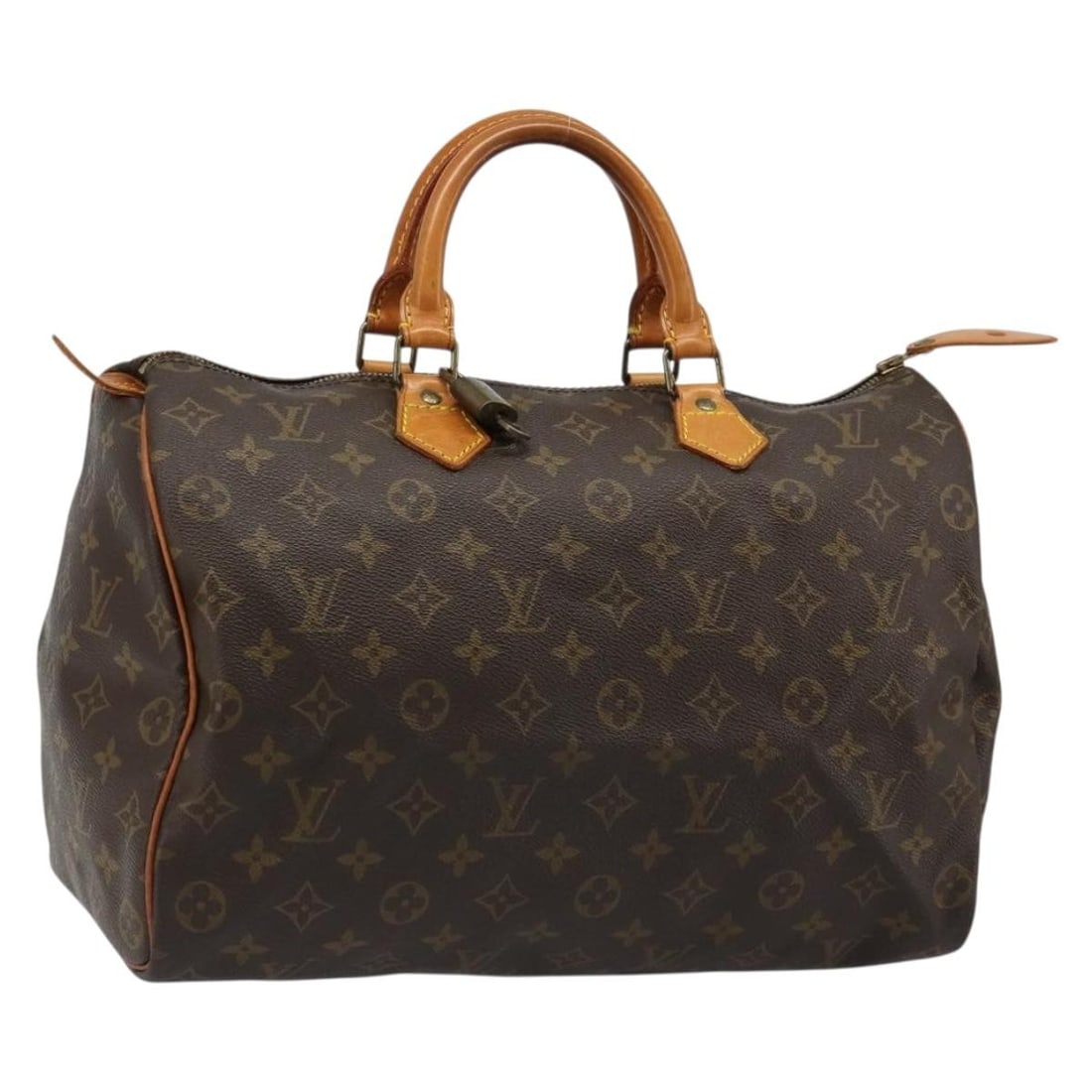 Louis Vuitton M41524 Speedy 35 Monogram Canvas Handbag: Louis Vuitton M41524 Speedy 35 Monogram Canvas Handbag Louis Vuitton Speedy 35 handbag in Monogram Canvas, made in France. This women's handbag includes a dust bag, padlock, and one key. Condition is 