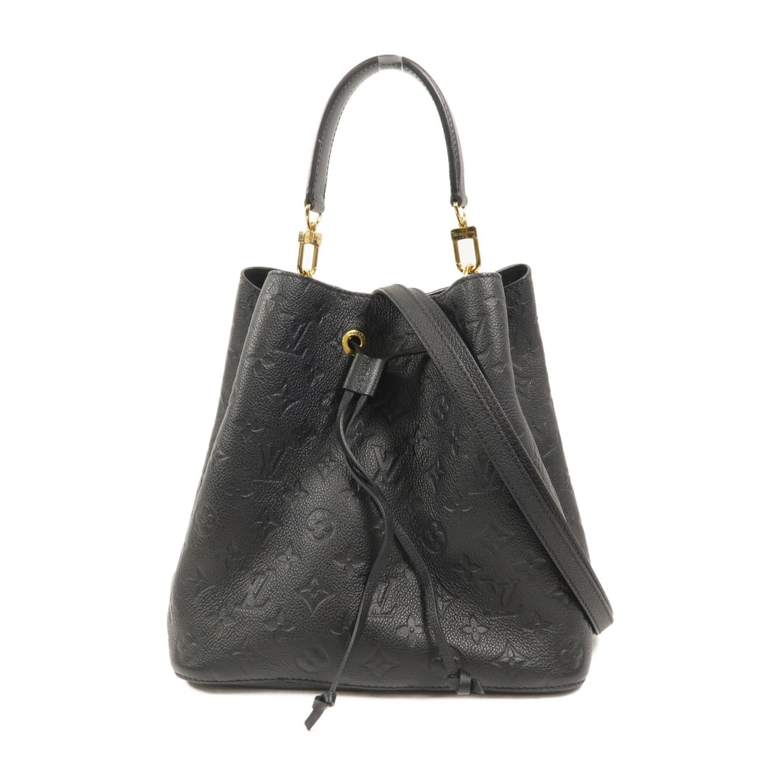 Louis Vuitton NeoNoe MM M45256 Monogram Empreinte Shoulder Bag: Louis Vuitton NeoNoe MM M45256 Monogram Empreinte Shoulder Bag The Louis Vuitton NeoNoe MM is a 2-way shoulder bag in Black x Black, crafted from Monogram Empreinte and calfskin (cowhide). It features