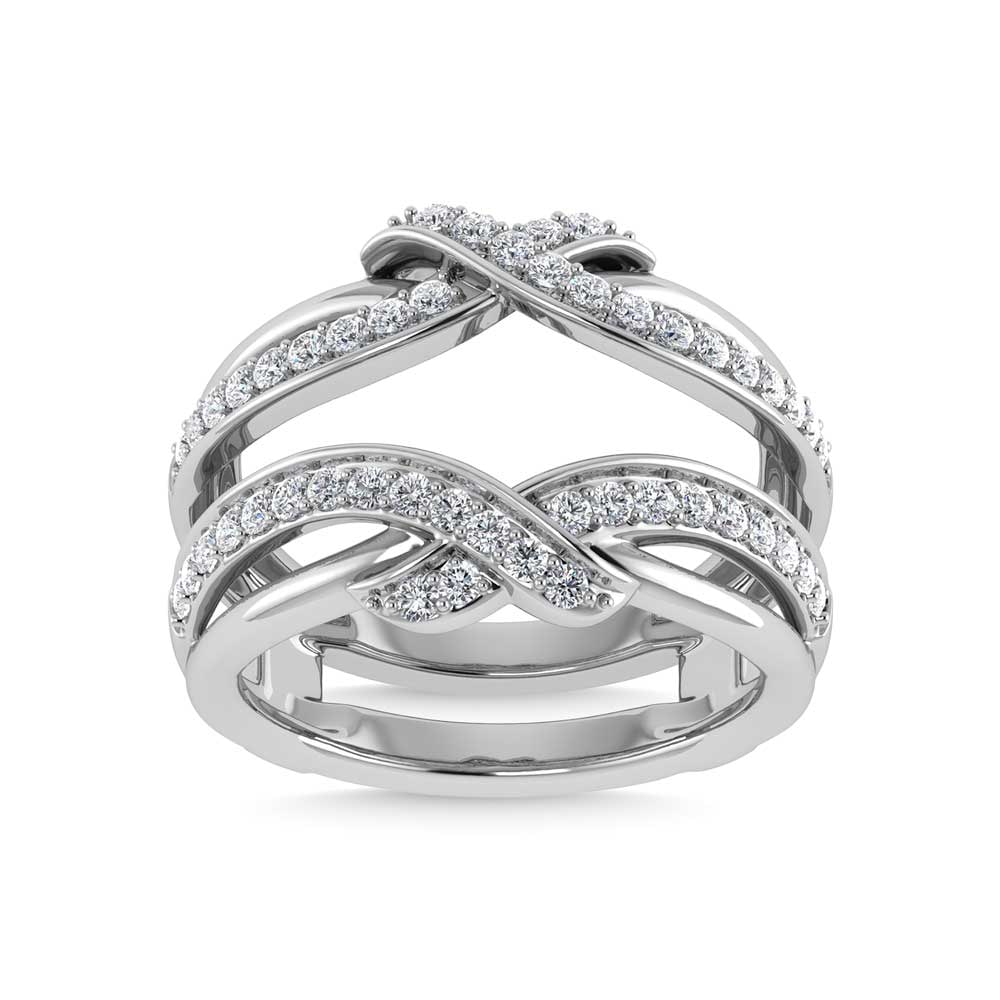 14K White Gold Diamond 1 Ct.Tw. Guard Ring: 14K White Gold Diamond 1 Ct.Tw. Guard Ring 14k White Gold Stone Color: G-h Stone Clarity: I1 Each ring is presented in standard size 6.5. Complimentary resizing is available between sizes 510 (in 1/4 