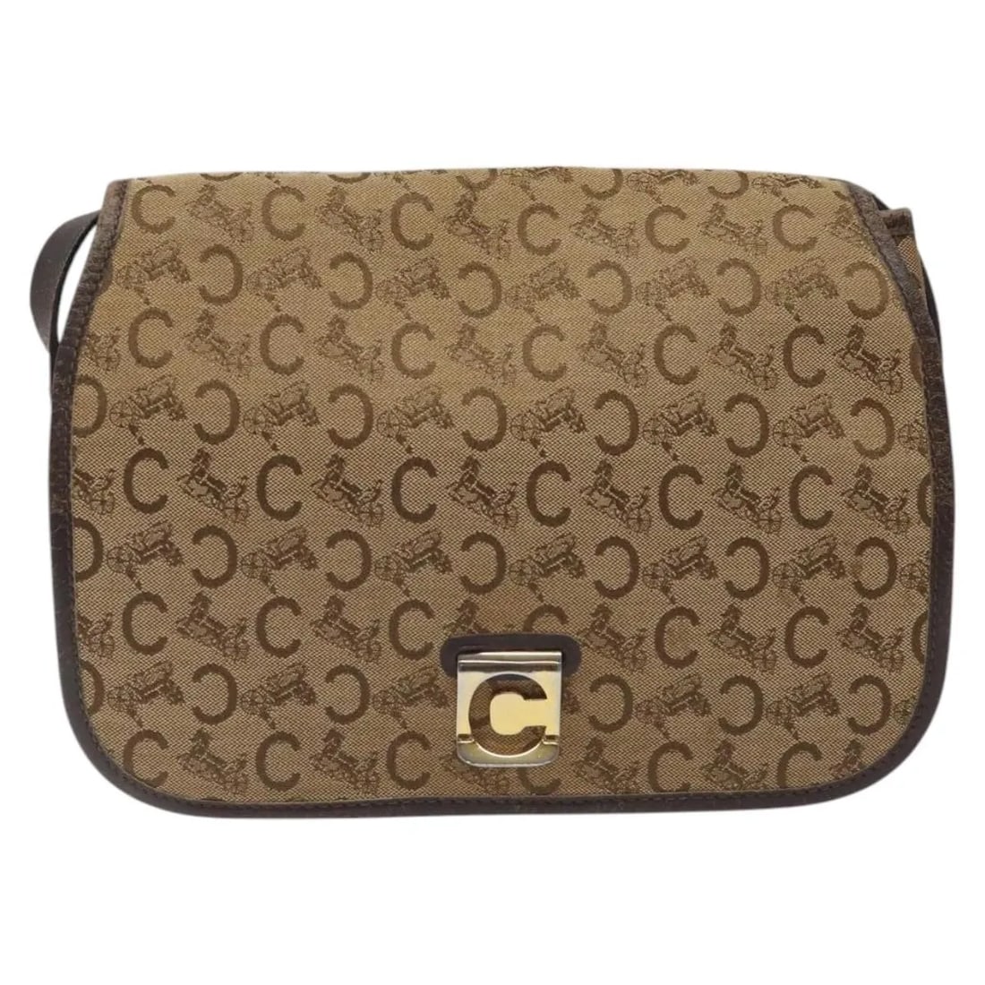 Celine C Sulky Brown Canvas Shoulder Bag 26cm: Celine C Sulky Brown Canvas Shoulder Bag 26cm Celine C Sulky canvas bag in brown, made in France. It is described as being in fair condition with visible wear, including surface loss of shape, rubbing