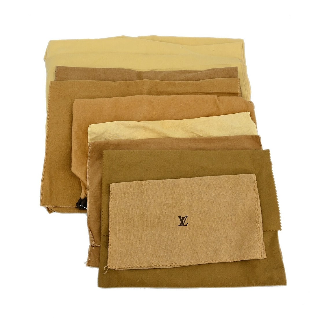 Set of 10 Louis Vuitton cotton dust bags brown beige authentic (1 of 7)