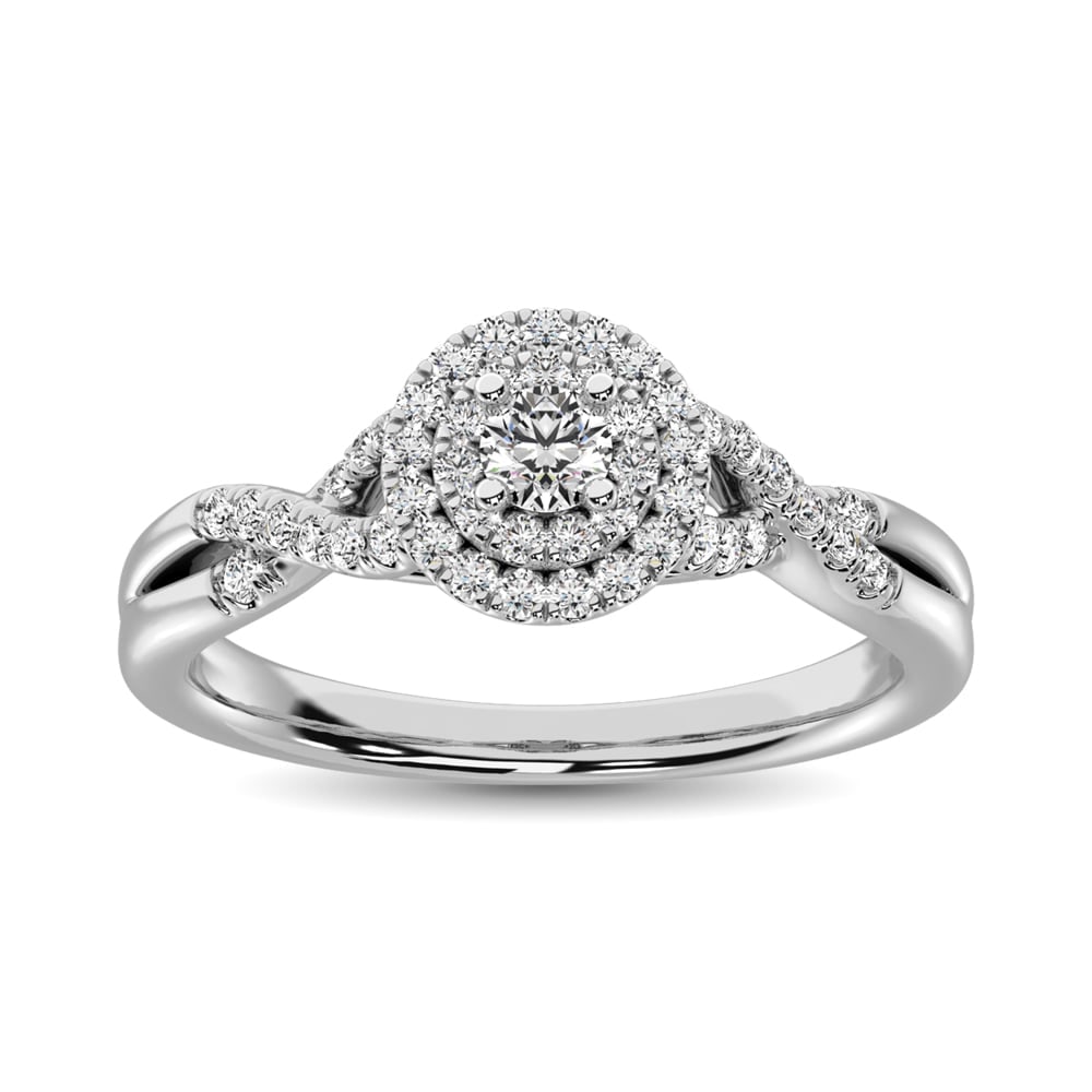 Diamond 1/3 Ct.tw Engagement Ring in 10K White Gold: Diamond 1/3 Ct.tw Engagement Ring in 10K White Gold 10k White Gold Stone Color: G-h Stone Clarity: I1 Each ring is presented in standard size 6.5. Complimentary resizing is available between sizes 510