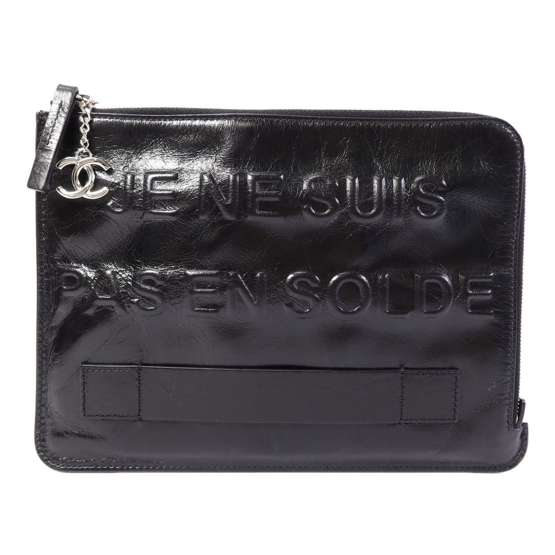 CHANEL Je Ne Suis Pas En Solde Black Calfskin CC Clutch (1 of 12)