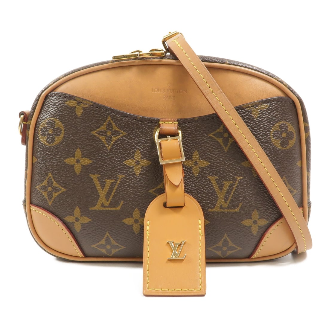 Louis Vuitton Deauville Mini Monogram Shoulder Bag M45528 Brown: Louis Vuitton Deauville Mini Monogram Shoulder Bag M45528 Brown This Louis Vuitton Deauville Mini Shoulder Bag is a women's shoulder bag in brown monogram PVC coated canvas with a brown frame color. I