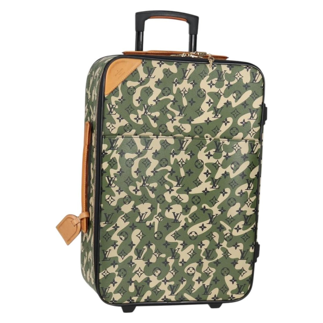 LOUIS VUITTON Monogram Pegas 55 Suitcase M23294 Green Authenticated: LOUIS VUITTON Monogram Pegas 55 Suitcase M23294 Green Authenticated This LOUIS VUITTON Monogram Pegas 55 Suitcase is a stylish and functional travel accessory crafted from high-quality Monogram Canvas
