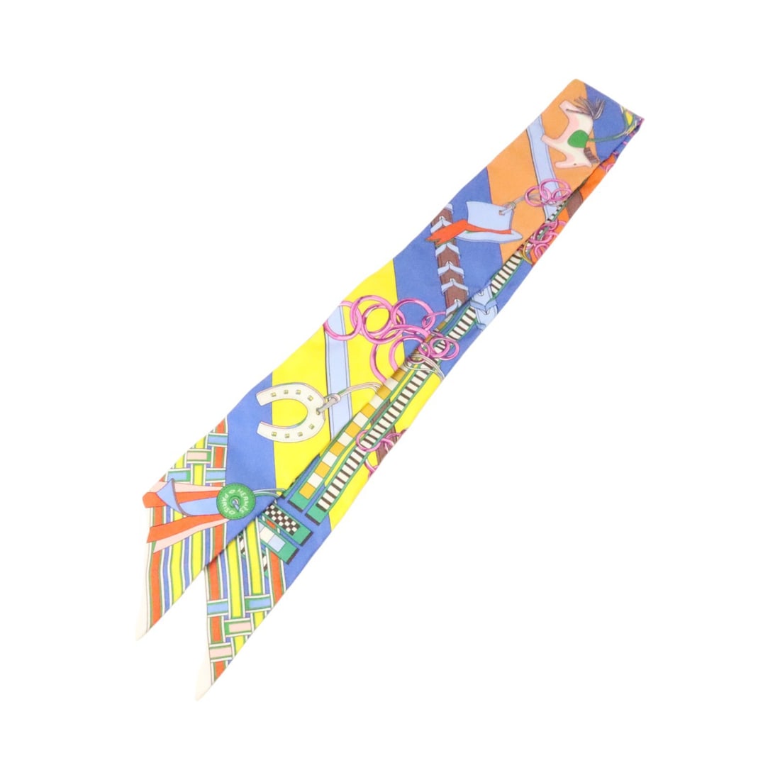 Hermes Silk Scarf Blue Yellow Multicolor with Box: Hermes Silk Scarf Blue Yellow Multicolor with Box A Hermes silk scarf in blue, yellow, and multicolor. It comes with a storage box and is described as pristine condition. Specifications Brand Name: HE