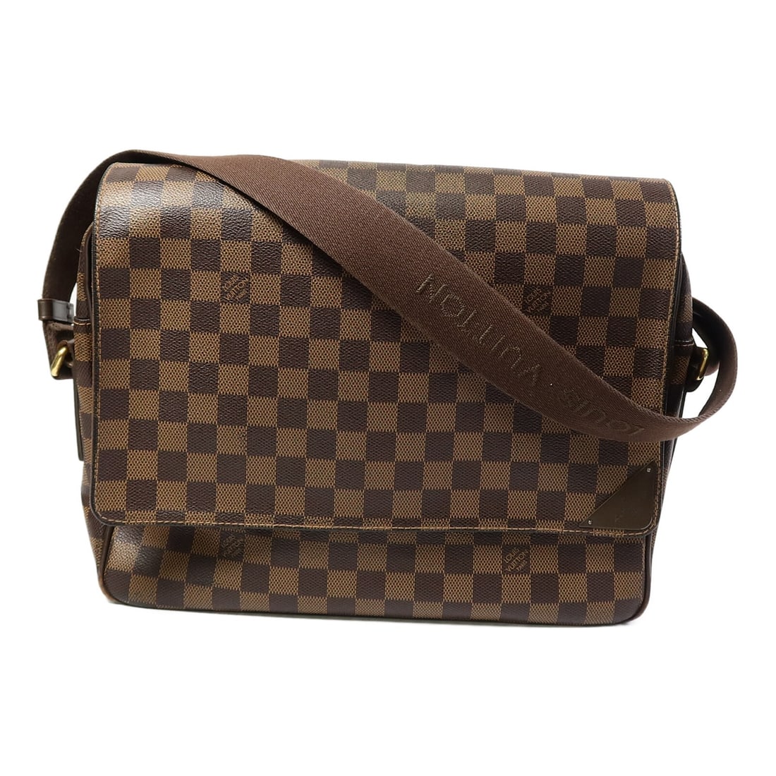 Louis Vuitton Shelton MM Damier Brown Shoulder Bag N41149: Louis Vuitton Shelton MM Damier Brown Shoulder Bag N41149 Louis Vuitton Shelton MM shoulder bag in brown Damier x PVC coated canvas. This unisex bag is made in France and features a shoulder strap len
