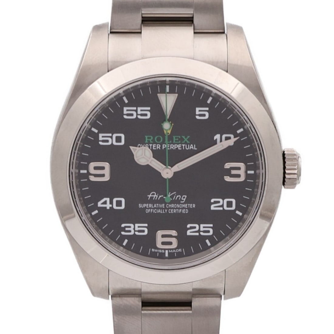 Stainless Steel Rolex Air-King 116900 Mens Automatic Wristwatch: Stainless Steel Rolex Air-King 116900 Mens Automatic Wristwatch ROLEX Air-King 116900 automatic watch in stainless steel with a black dial and black color scheme. It features automatic winding, a 40 m