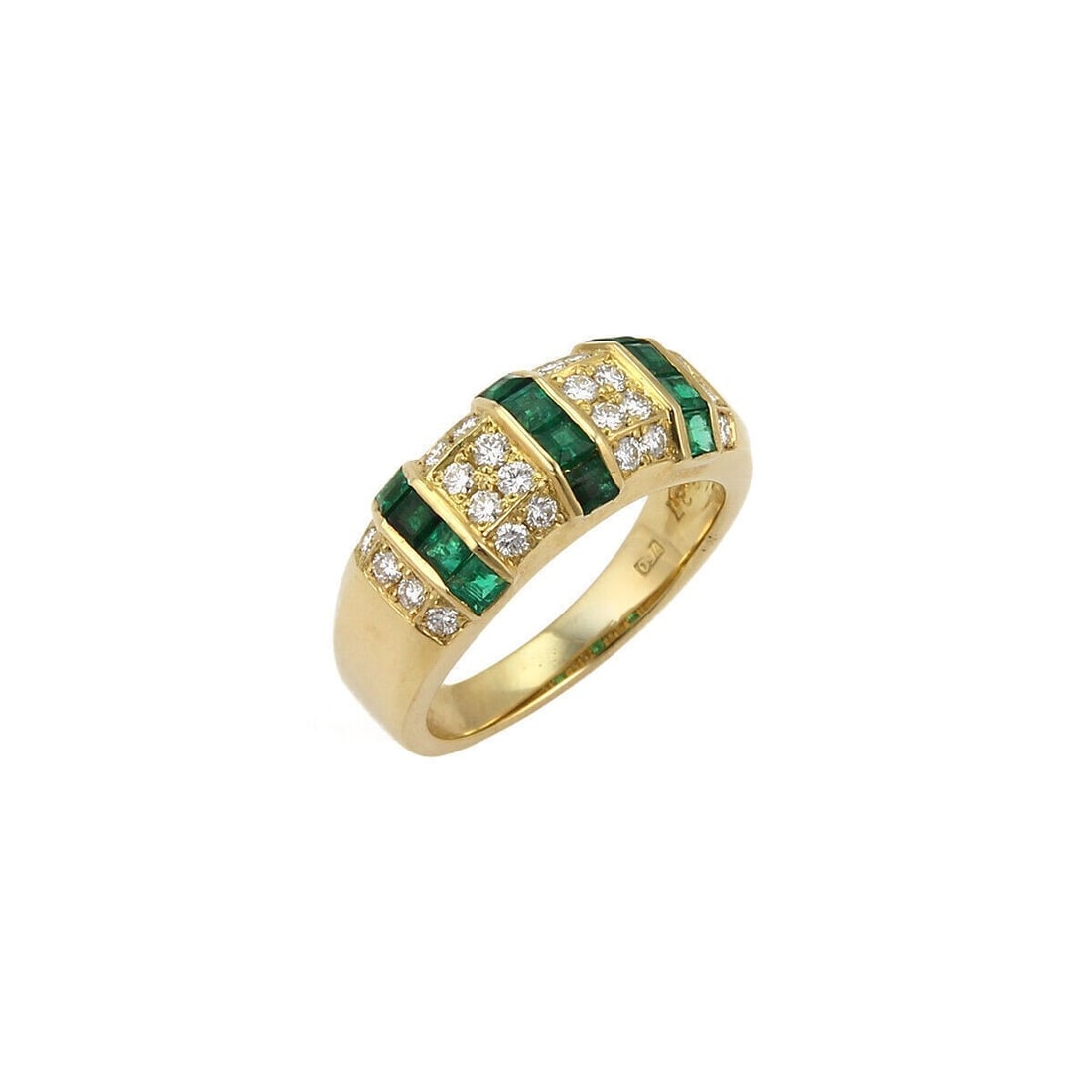 Queen 18k Yellow Gold Ring with Emerald and Diamond Size 5 (1 of 5)