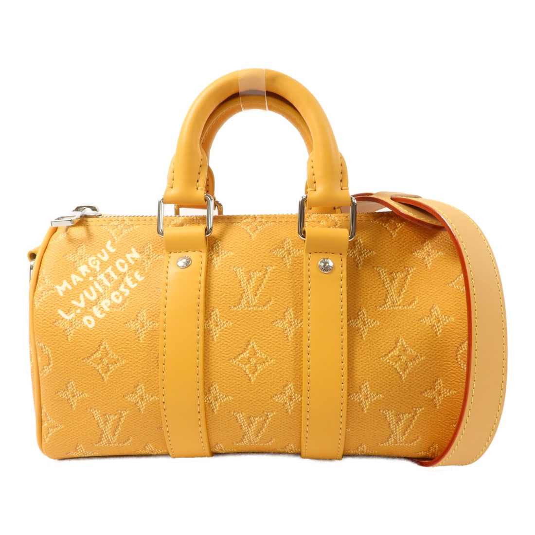 Louis Vuitton Keepall Bandouliere 25 M27231 Yellow 2 Way Shoulder Bag: Louis Vuitton Keepall Bandouliere 25 M27231 Yellow 2 Way Shoulder Bag Louis Vuitton Keepall Bandouliere 25 2-way shoulder bag in YellowxSafran Yellow, made from PVC coated canvas. It features a fasten