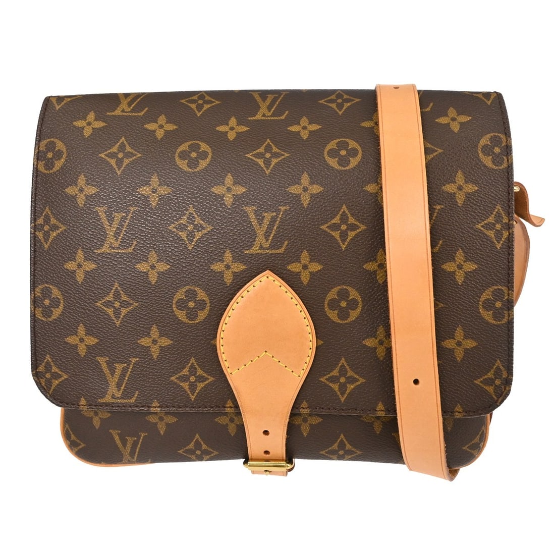 Louis Vuitton Cartouchiere GM Monogram Canvas Crossbody Bag M51252: Louis Vuitton Cartouchiere GM Monogram Canvas Crossbody Bag M51252 Louis Vuitton Cartouchiere GM shoulder bag in Monogram canvas and leather, made in France. It features a flap buckle closure, adjusta