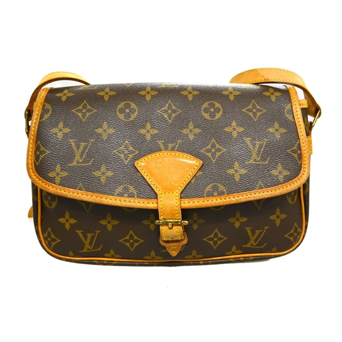 Louis Vuitton Sologne M42250 Monogram Canvas Crossbody Bag: Louis Vuitton Sologne M42250 Monogram Canvas Crossbody Bag Vintage Louis Vuitton Sologne shoulder bag in brown Monogram canvas with leather trim. This medium crossbody style features a flap buckle clo