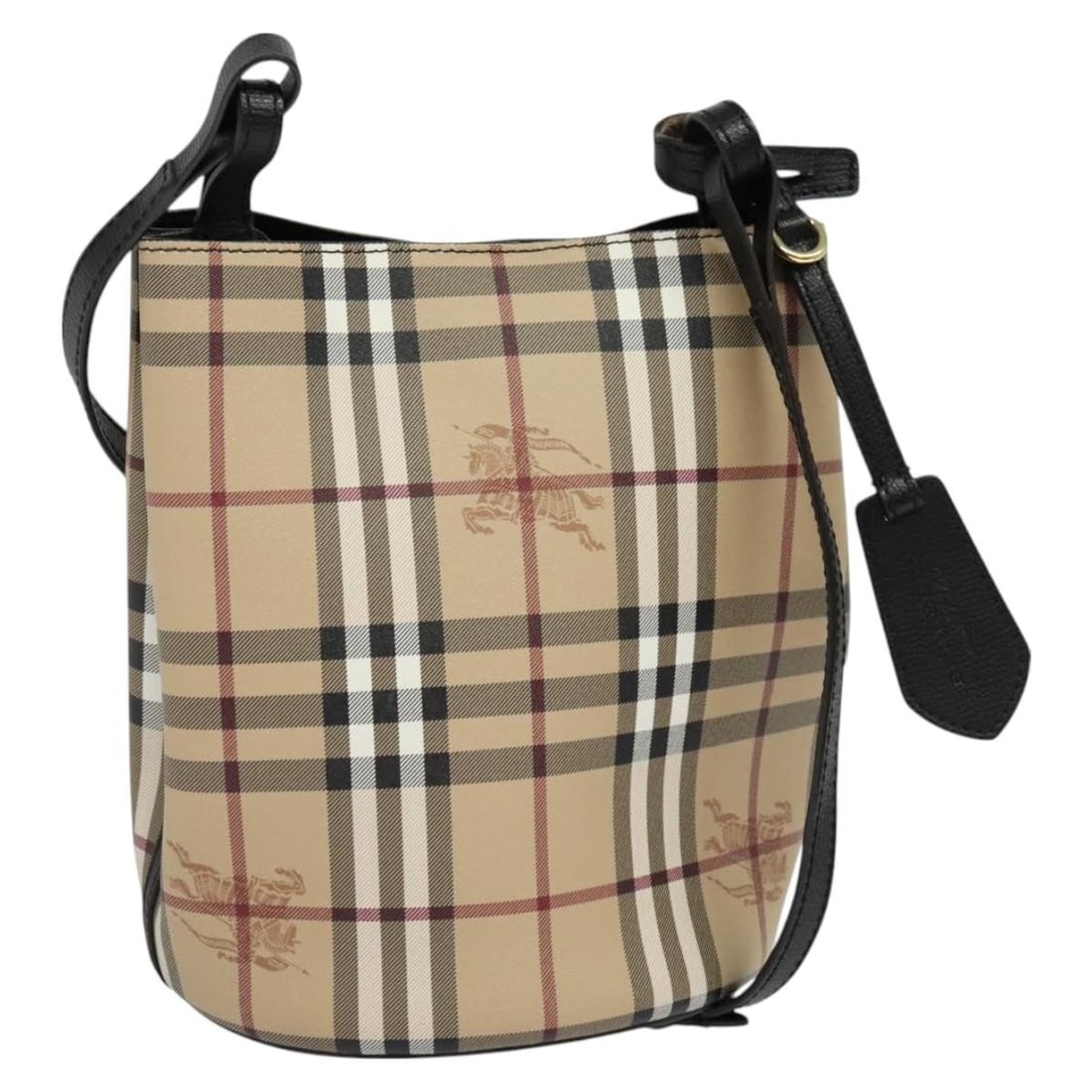Burberry Nova Check PVC Shoulder Bag Beige Gold Tone: Burberry Nova Check PVC Shoulder Bag Beige Gold Tone A Burberry Nova Check shoulder bag in beige and gold, made from PVC leather and crafted in Italy. It features a shoulder strap with an approximate 