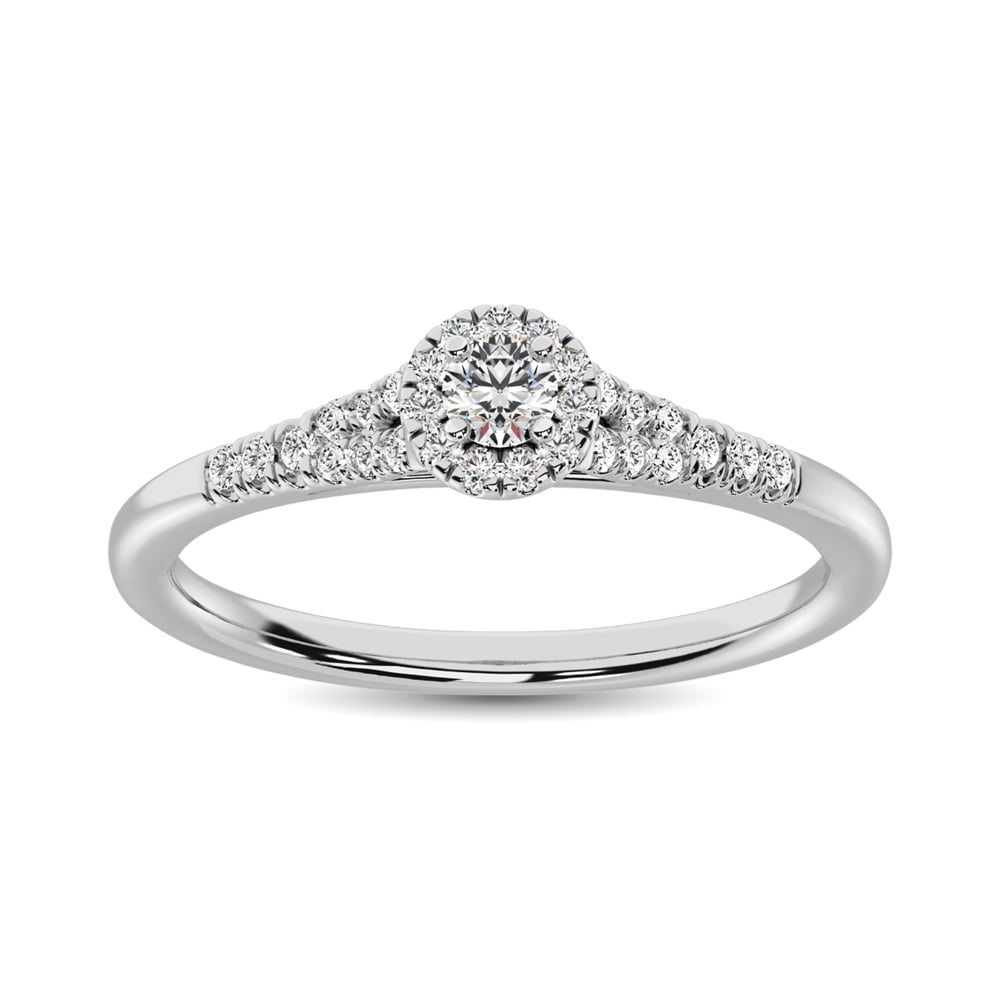 Diamond Engagement Ring 1/4 Ct.tw in 10K White Gold: Diamond Engagement Ring 1/4 Ct.tw in 10K White Gold 10k White Gold Stone Color: Gh Stone Clarity: I1 Each ring is presented in standard size 6.5. Complimentary resizing is available between sizes 510 