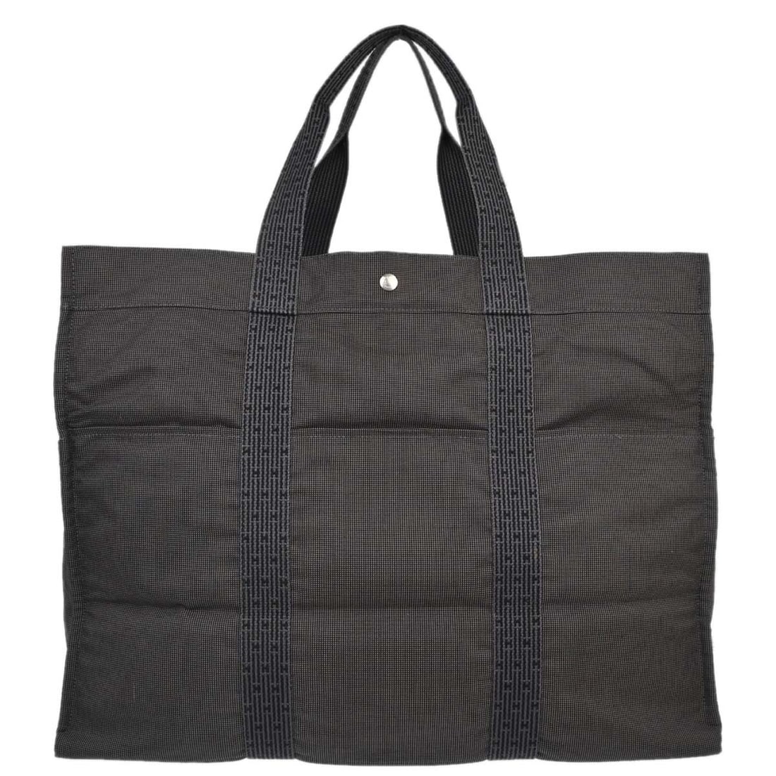 Extra Large Hermes Herline TGM Gray Canvas Tote Bag: Extra Large Hermes Herline TGM Gray Canvas Tote Bag Hermes Herline Tote TGM handbag in gray canvas with double handles and silver-color hardware. This extra-large women's tote is made in France and fe