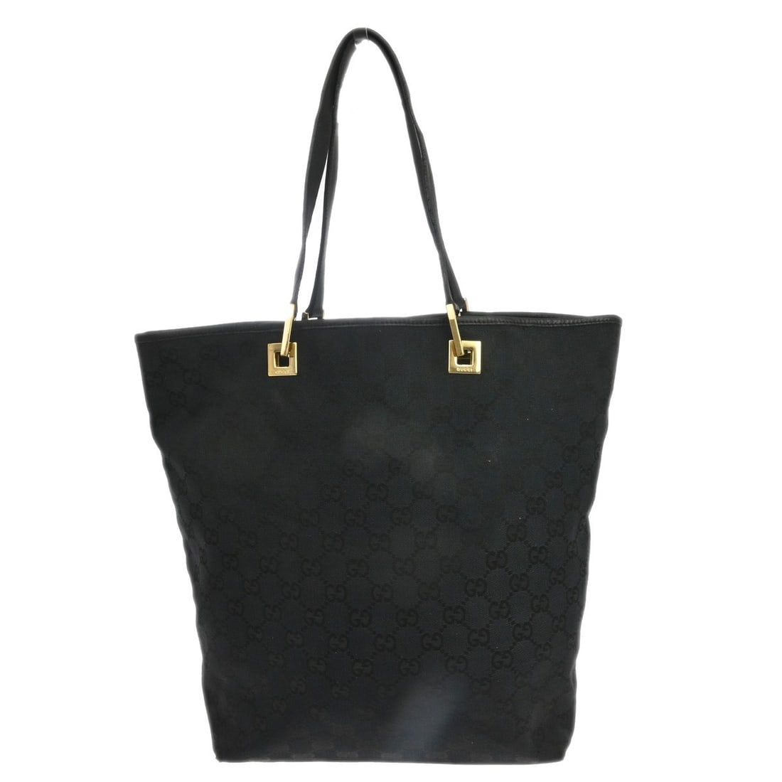 Gucci GG Medium Canvas Leather Tote Handbag Black Italy: Gucci GG Medium Canvas Leather Tote Handbag Black Italy Vintage Gucci GG tote bag in black canvas with leather trim. This women's medium tote features the Gucci GG pattern and a zippered interior pock