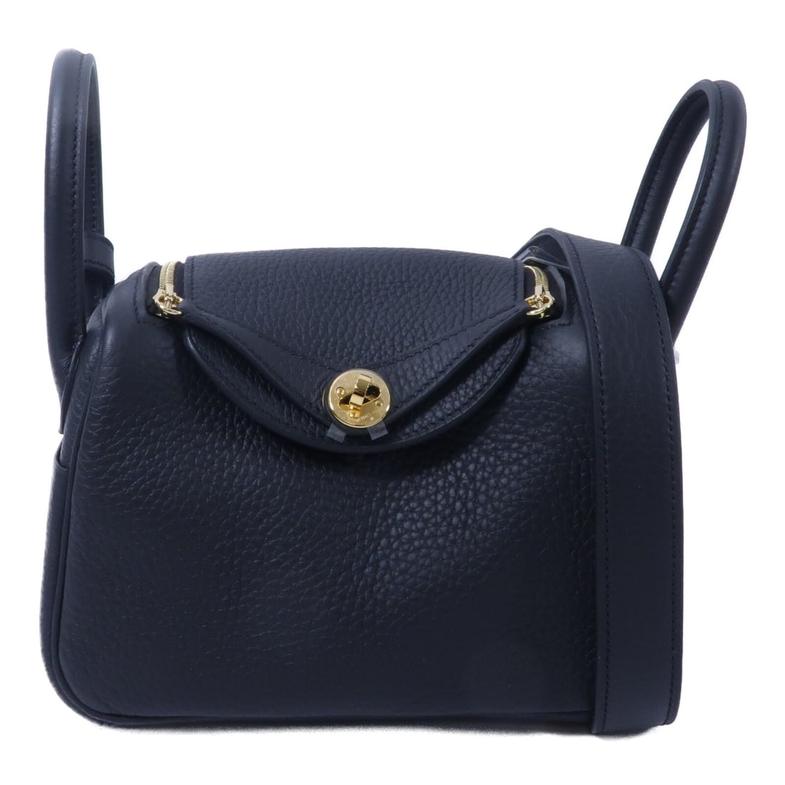 Hermes Mini Lindy 2 Way Shoulder Handbag Noir Taurillon Clemence (1 of 14)