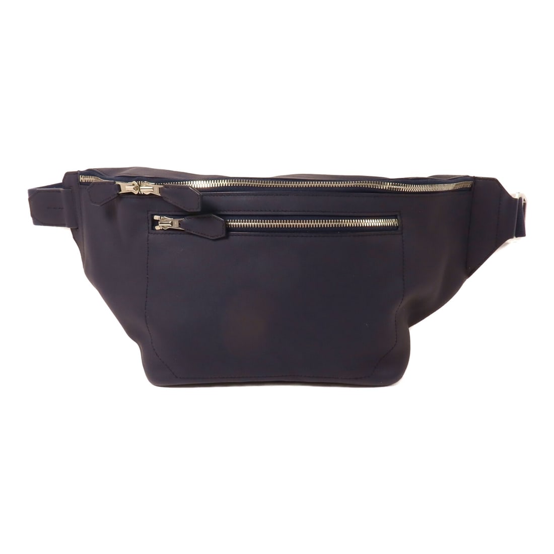 Hermes Sac Slide Shoulder Bag Evercolor Calfskin Blue Nuit PHW: Hermes Sac Slide Shoulder Bag Evercolor Calfskin Blue Nuit PHW Hermes PHW Sac Slide Cross Shoulder Bag in Blue Nuit, made from Evercolor leather and calfskin (cowhide). This women's shoulder bag is fr