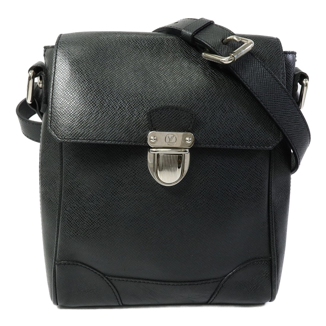 Louis Vuitton Luka M31192 Taiga Calfskin Shoulder Bag Black (1 of 18)