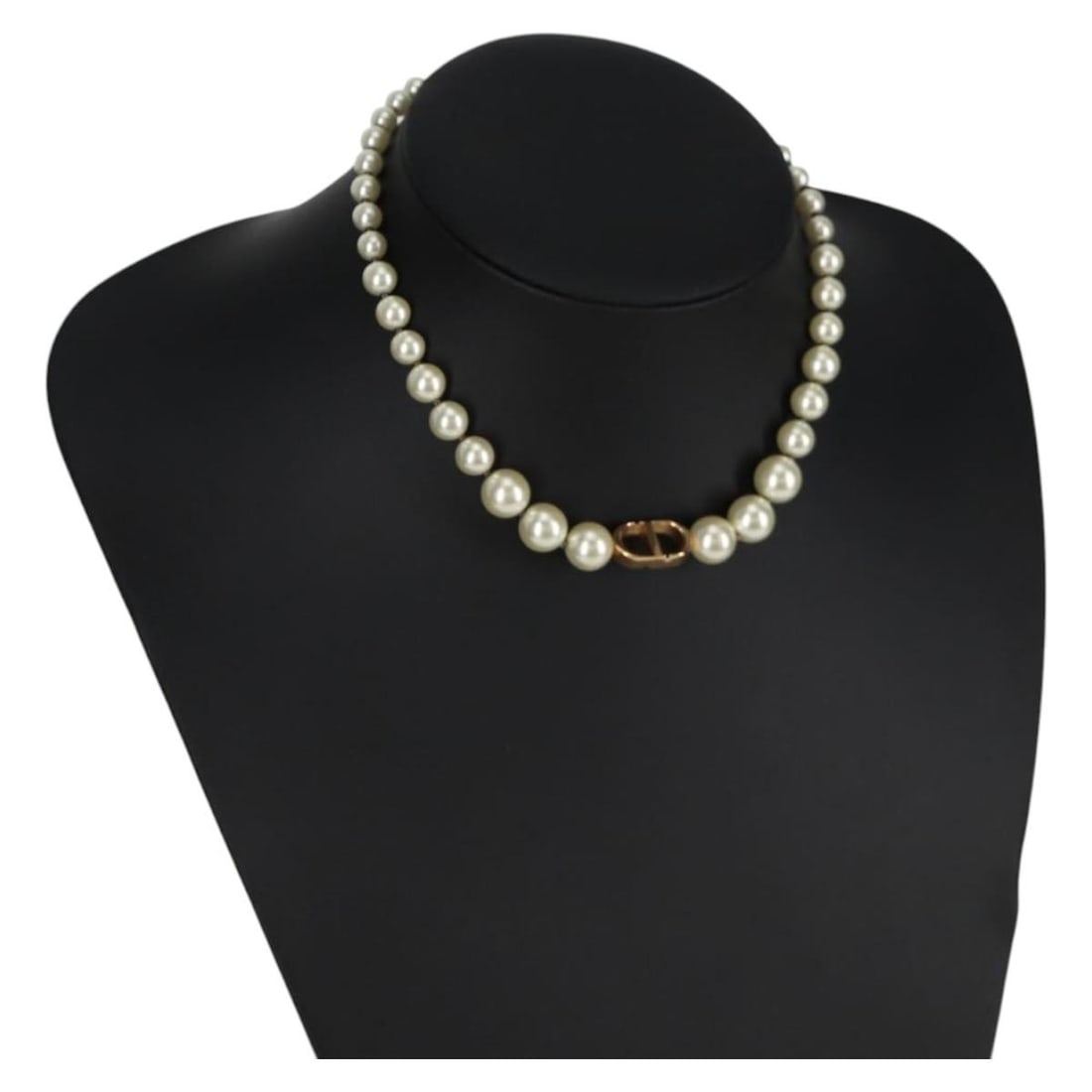 Christian Dior White Pearl Necklace Metal with Dust Bag (1 of 11)