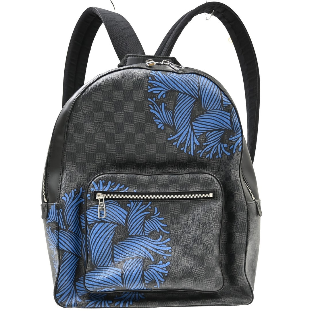 Louis Vuitton Josh Backpack Damier Graphite Canvas N41712: Louis Vuitton Josh Backpack Damier Graphite Canvas N41712 Vintage Louis Vuitton Josh Nemeth Damier backpack in black Damier Graphite canvas with leather parts and logo accents. It is a large casual ba